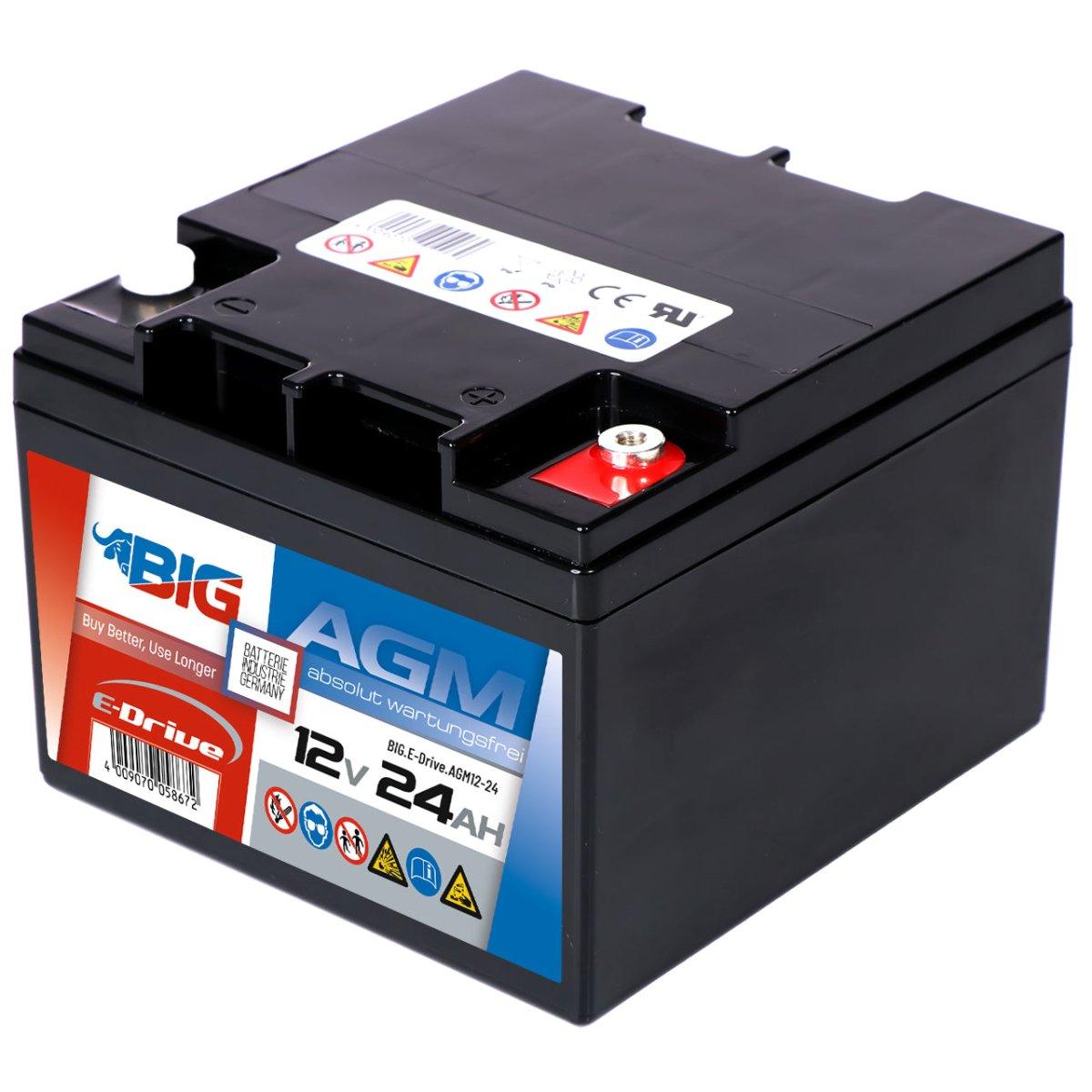 BIG E-Drive AGM 12V 24Ah Traktionsbatterie