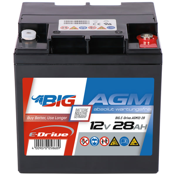 BIG E-Drive AGM 12V 28Ah Traktionsbatterie