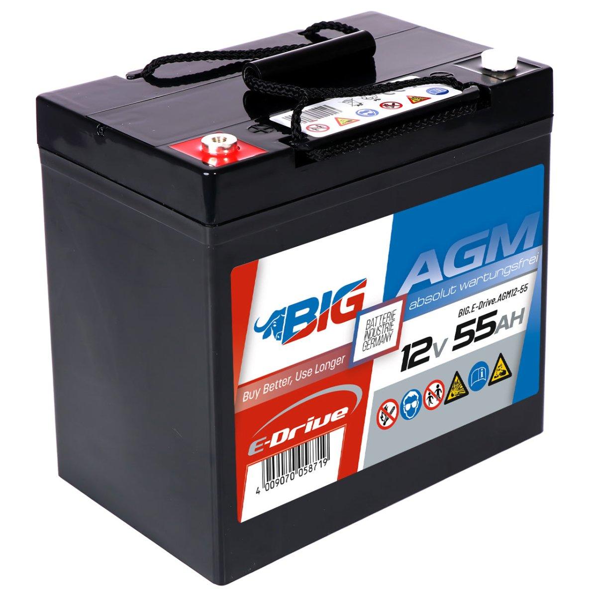 BIG E-Drive AGM 12V 55Ah Traktionsbatterie