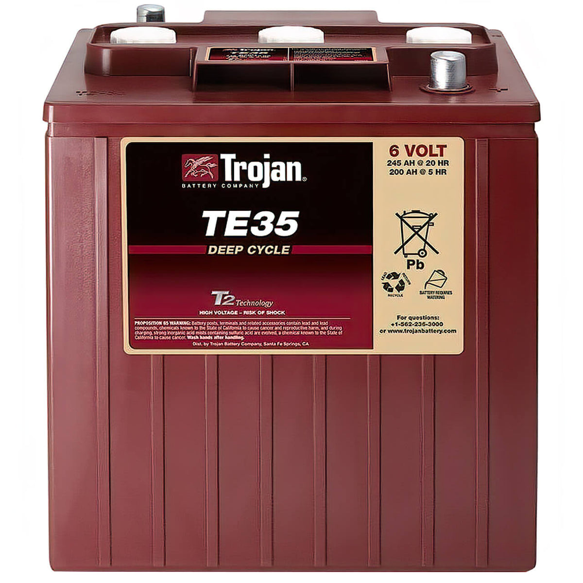 Traktionsbatterie Trojan TE35 6V 245Ah Front
