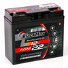 USV Alarmanlage Notstrom Batterie BlackMax AGM 12V 22Ah Seite links