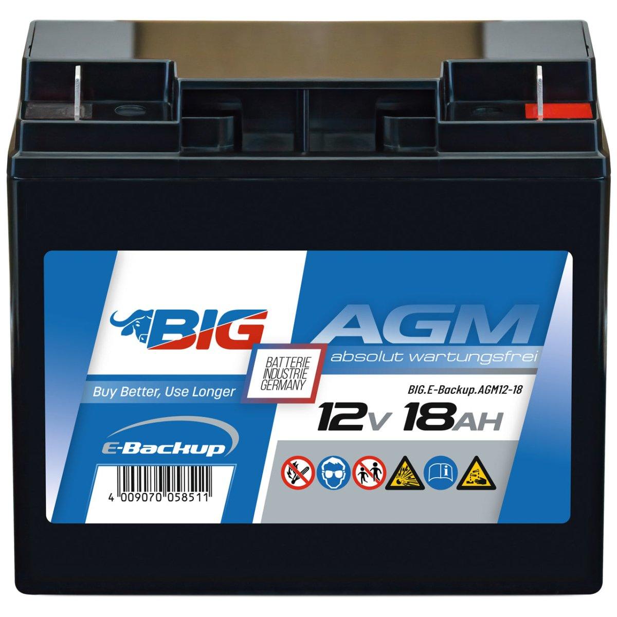 BIG E-Backup AGM 12V 18Ah USV Batterie