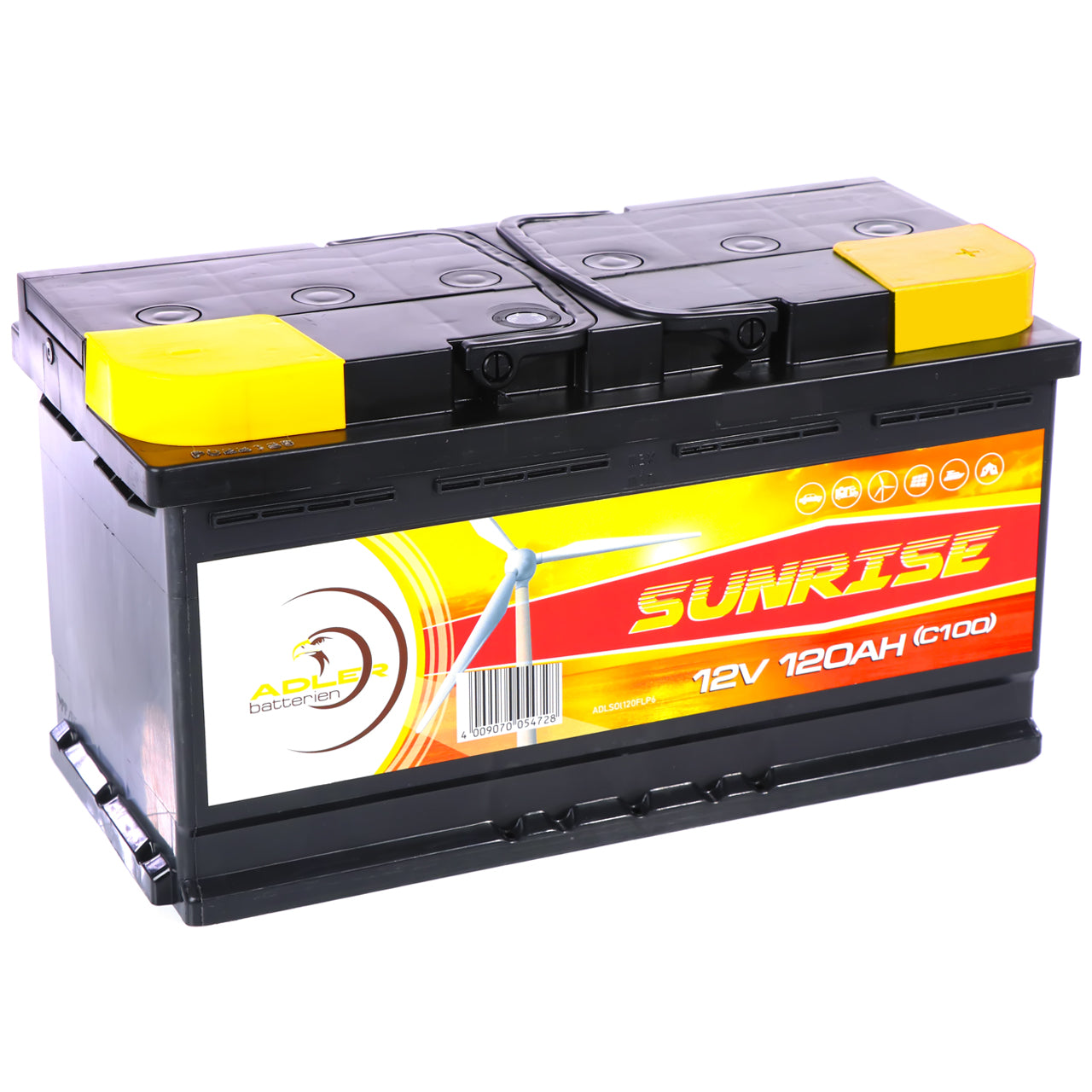 Solarbatterie 120Ah 12V von BIG für Wohnmobil, Boot