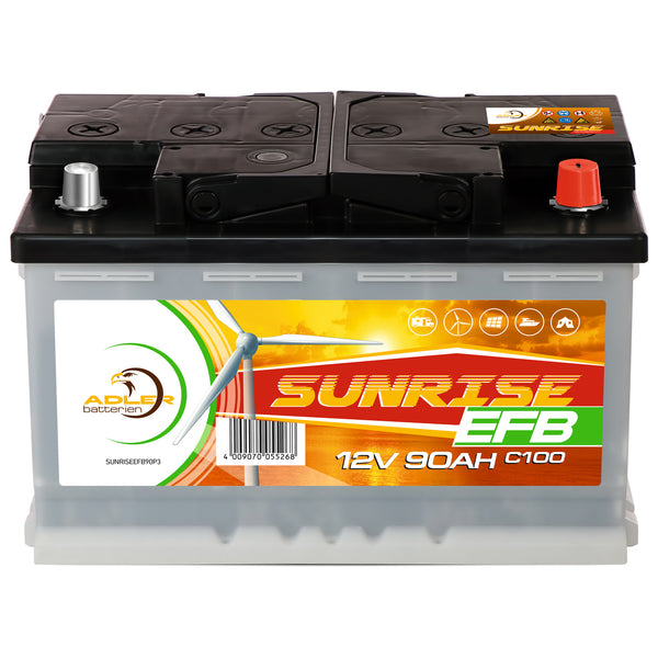 Adler Sunrise EFB 12V 90Ah C100 Versorgerbatterie