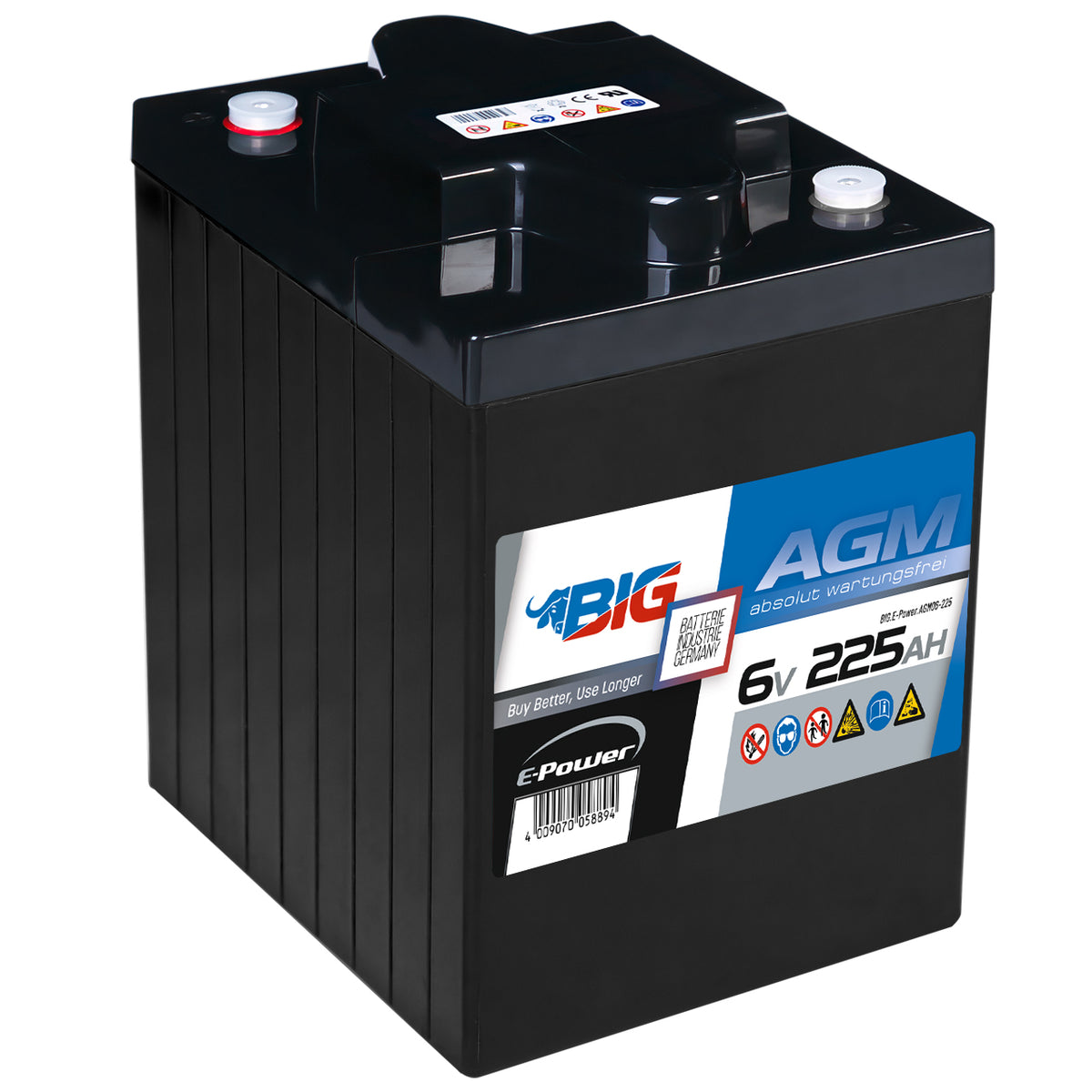 BIG E-Power AGM 6V 225Ah Versorgerbatterie