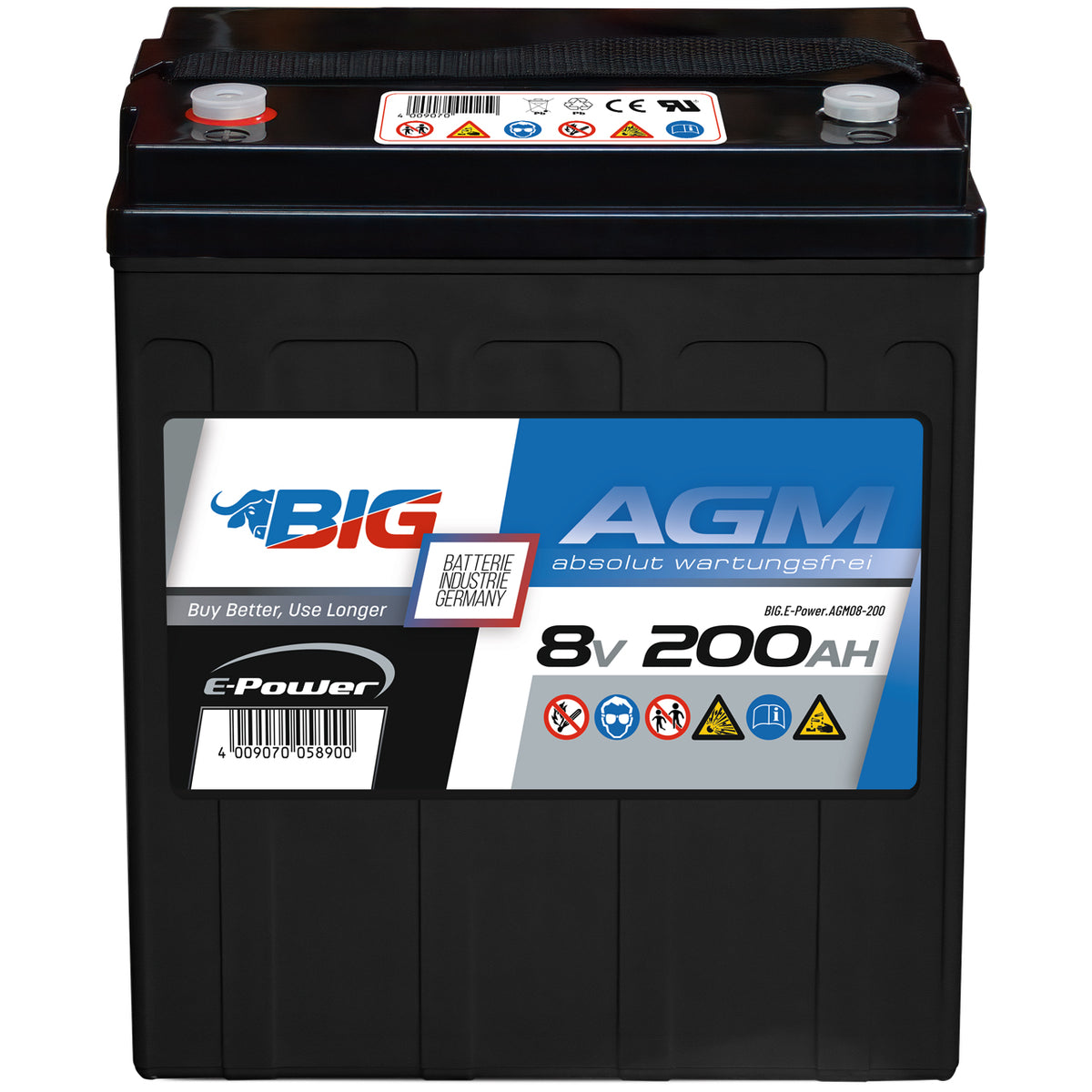 BIG E-Power AGM 8V 200Ah Versorgerbatterie