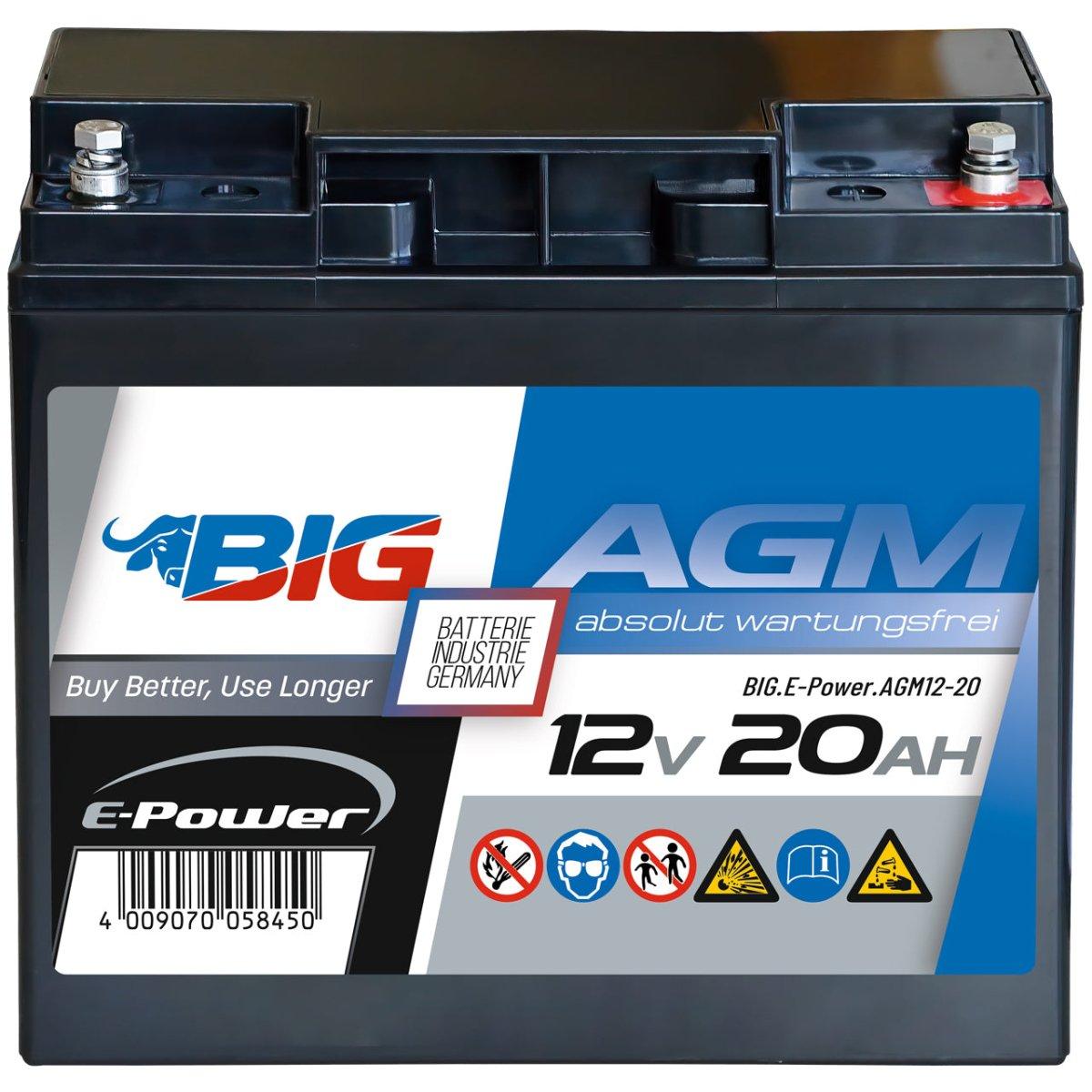 BIG E-Power AGM 12V 20Ah Versorgerbatterie