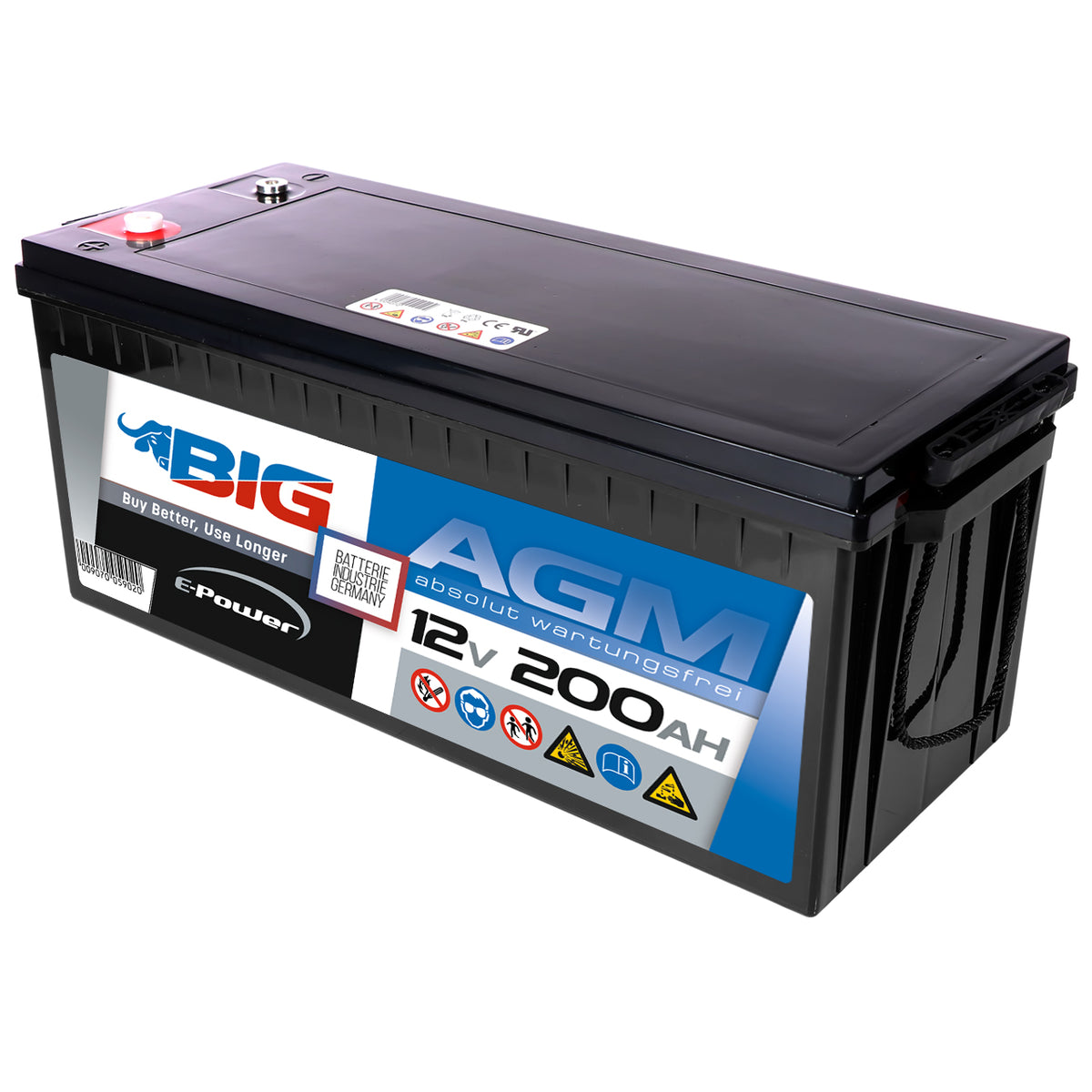 BIG E-Power AGM 12V 200Ah Versorgerbatterie