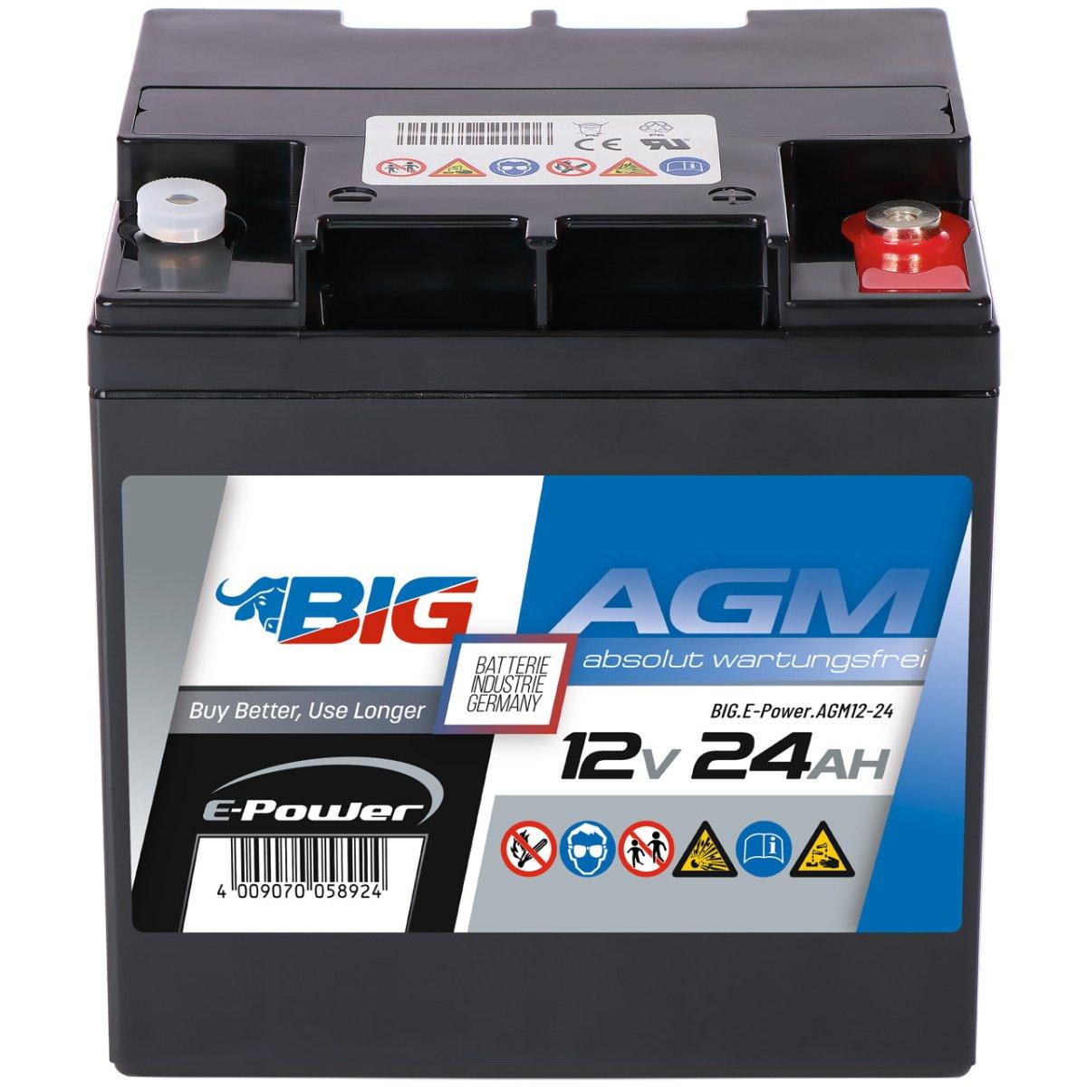 BIG E-Power AGM 12V 24Ah Versorgerbatterie