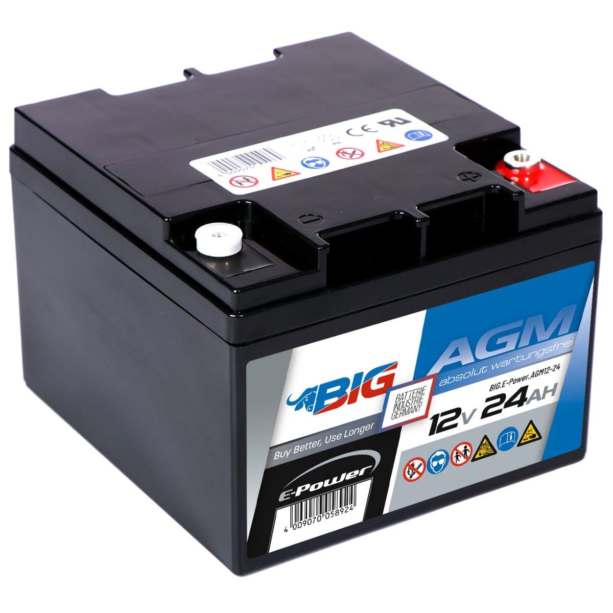 BIG E-Power AGM 12V 24Ah Versorgerbatterie