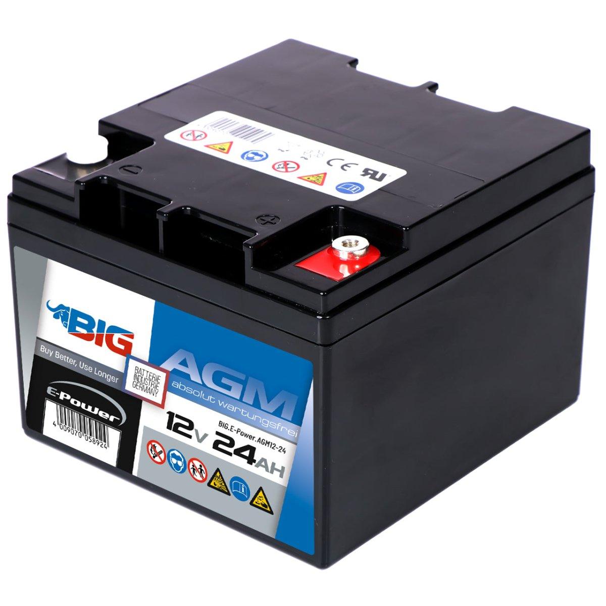 BIG E-Power AGM 12V 24Ah Versorgerbatterie