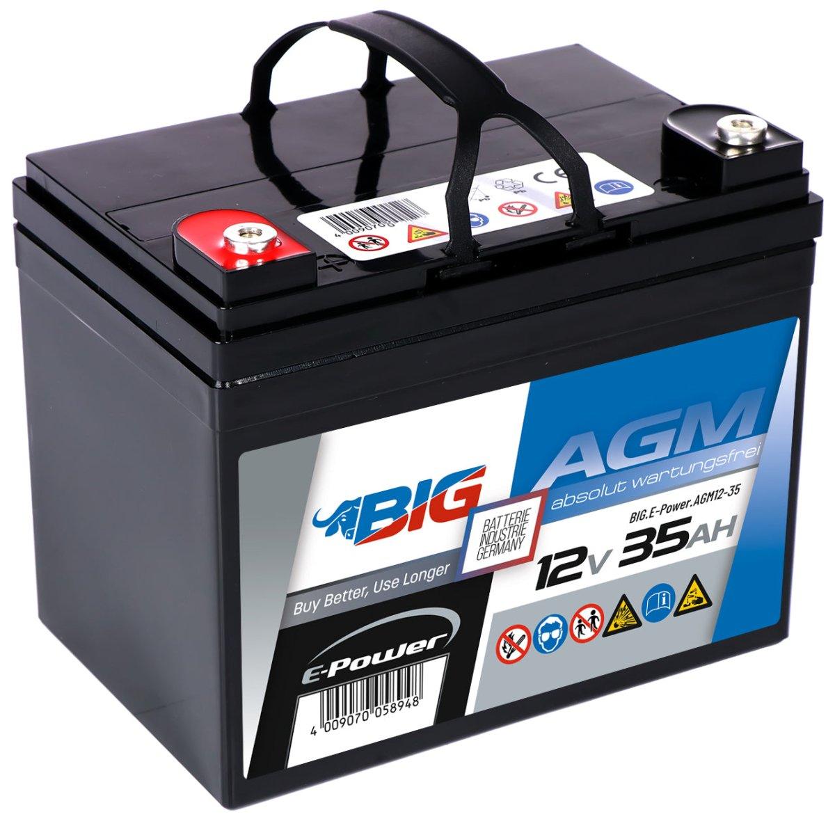 BIG E-Power AGM 12V 35Ah Versorgerbatterie