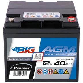 BIG E-Power AGM 12V 40Ah Versorgerbatterie