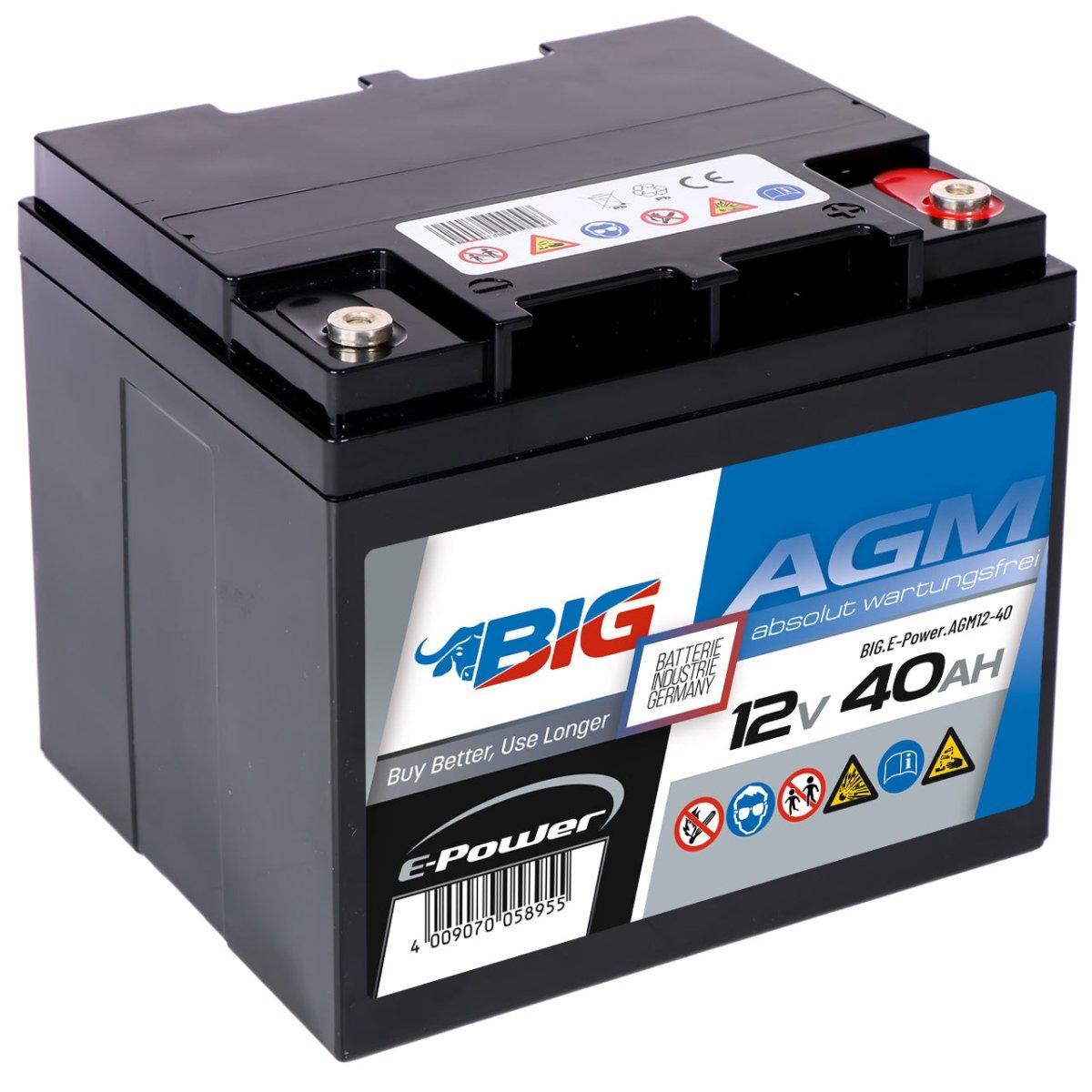 BIG E-Power AGM 12V 40Ah Versorgerbatterie