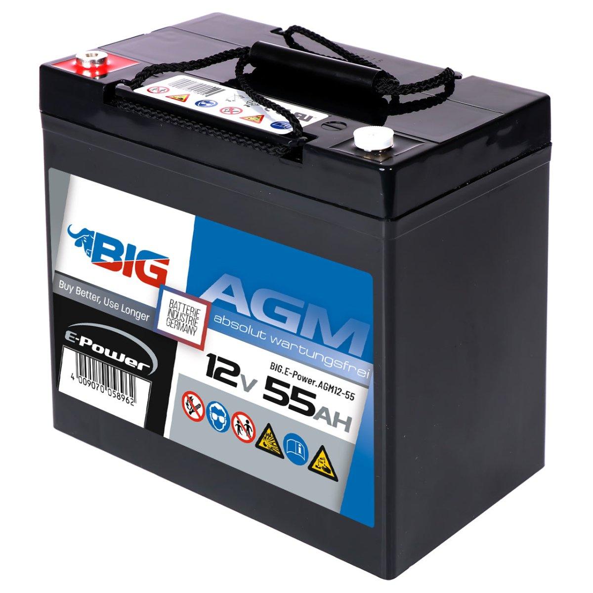 BIG E-Power AGM 12V 55Ah Versorgerbatterie