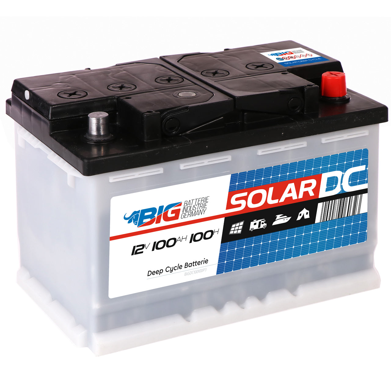 SOLIS Solarbatterie 12V 100Ah Batterie Solar Wohnmobil