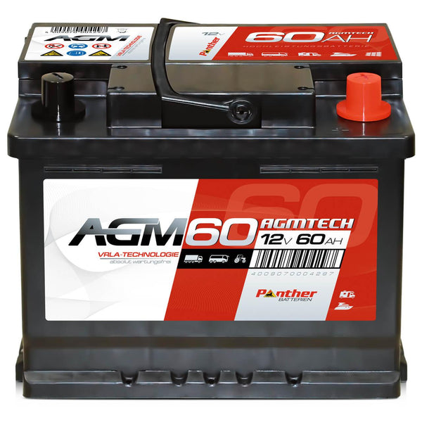 Panther AGM60 12V 60Ah 680A/EN Versorgerbatterie