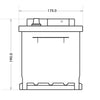 Versorgerbatterie Panther AGM 12V 60Ah technische Zeichnung Seite